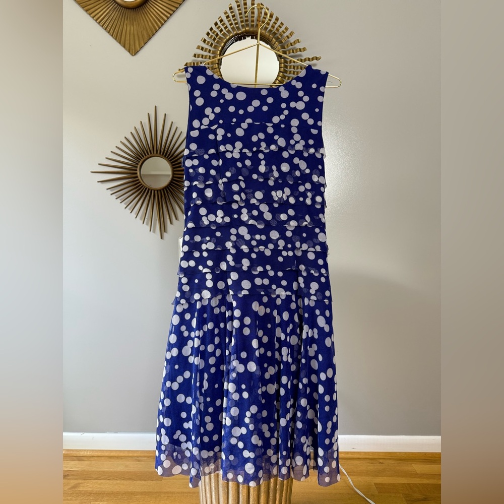 I Le New York - Blue Polka Dot Midi Dress